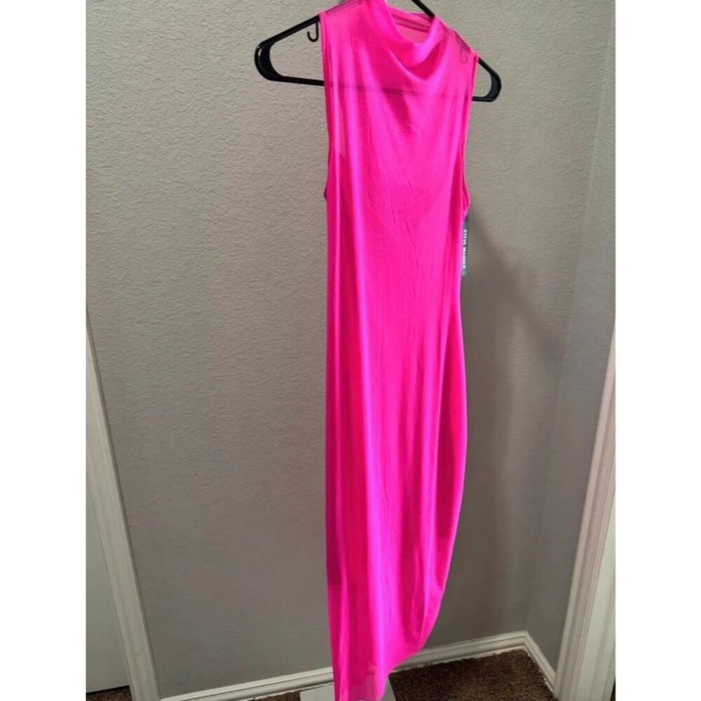 Steve Madden Sidra Dress Women's Clothing Pink Glo :Polyester/Spandex